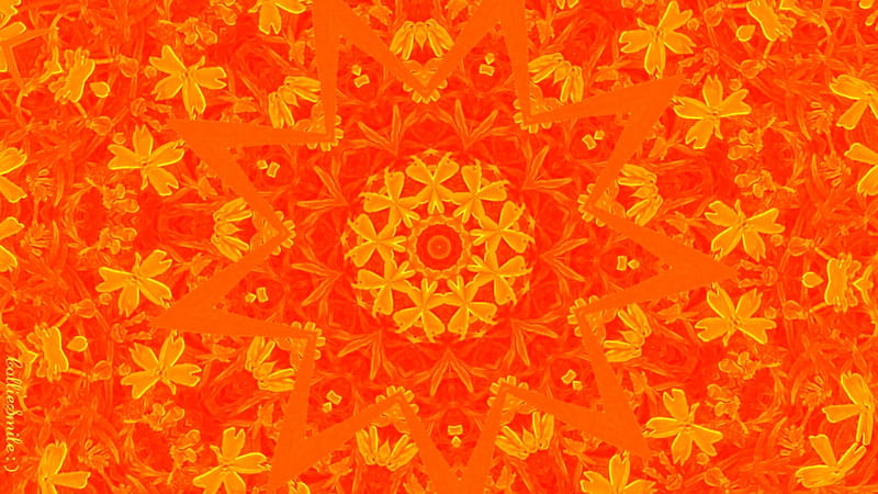 Optimally Orange, kaleidoscope, kaleidoscopes too1, embossed, lacey, orange, lace, bright, HD wallpaper
