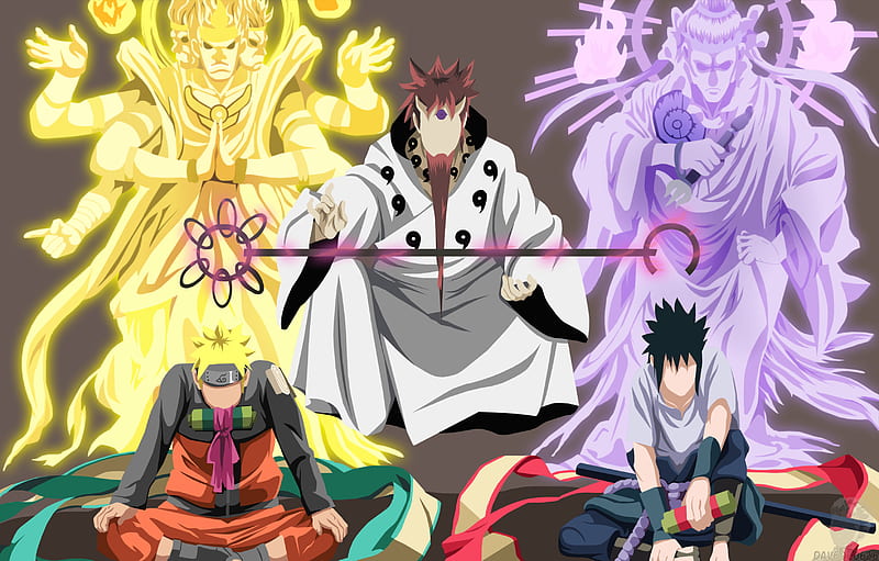 Naruto, Hagoromo Ōtsutsuki , Naruto Uzumaki , Sasuke Uchiha, HD wallpaper