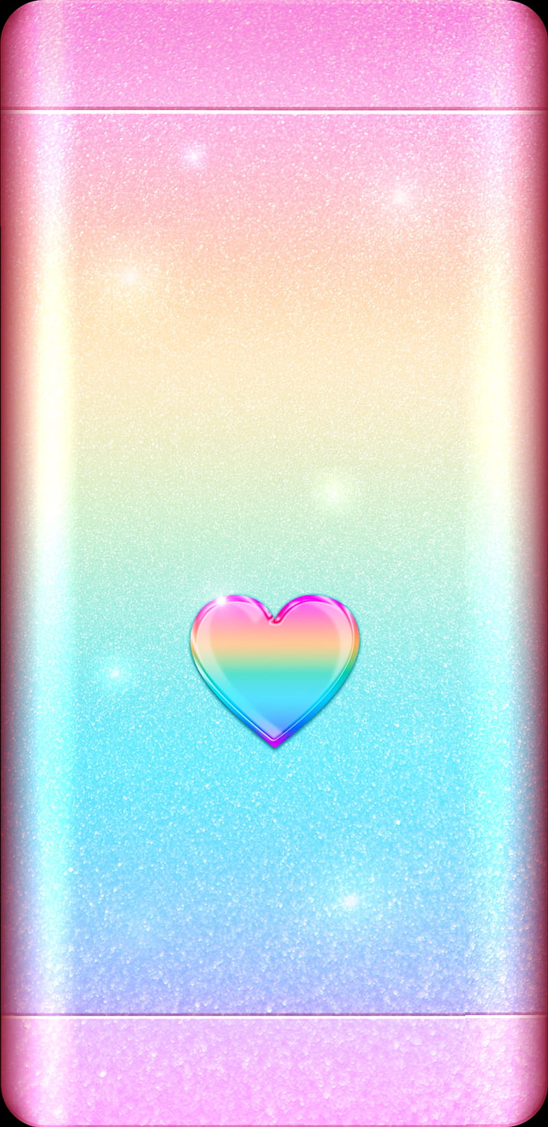 Rainbow Glitter, girly, heart, pink, pretty, sparkle, HD phone wallpaper