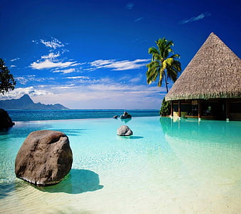 Beautiful Place, beach, relax, place, bonito, sky, blue, HD wallpaper ...