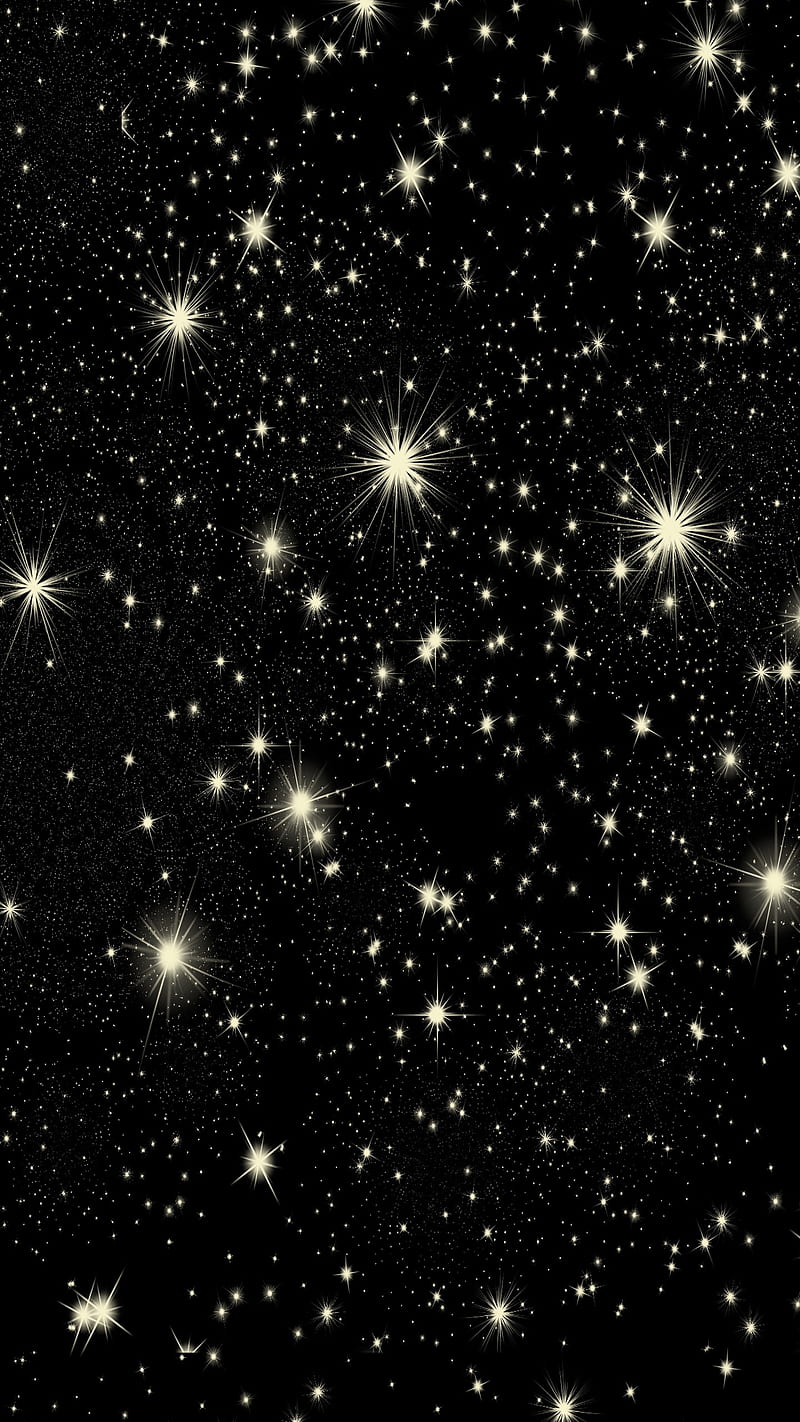 Stars , shine, glitter, star, dark, night, HD phone wallpaper