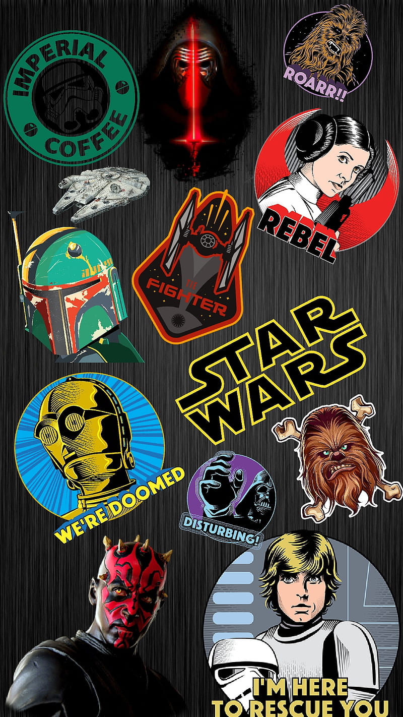 Star Wars Stickers, star, stickers, wars, HD phone wallpaper