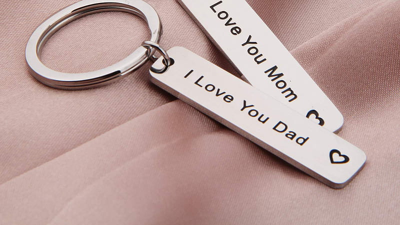 Key Chains With I Love You Mom I Love You Dad Words Mom Dad, HD wallpaper