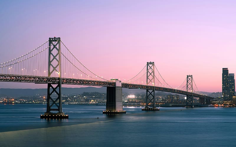 Purple Bay Area Sunset San Francisco CA USA, HD wallpaper