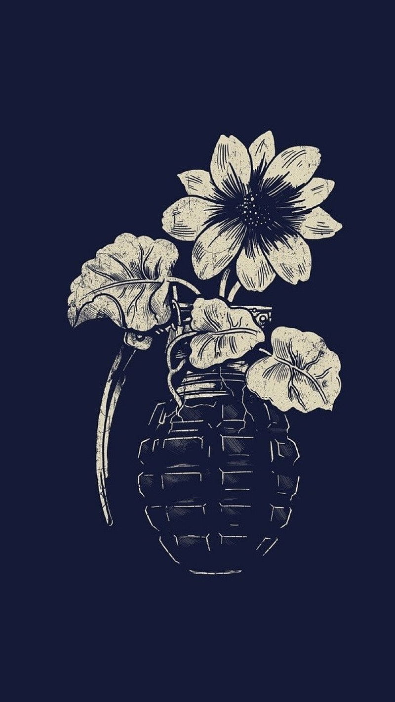 Grenade, flowers, HD phone wallpaper