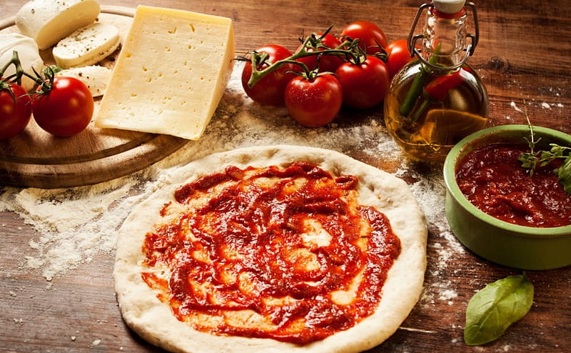 *** I love pizza !!! ***, tomatoes, food, tomatoe, cheese, pizza, HD wallpaper