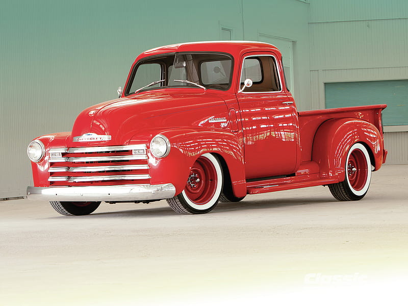 Old Red, gm, 5 window, truck, classic, HD wallpaper