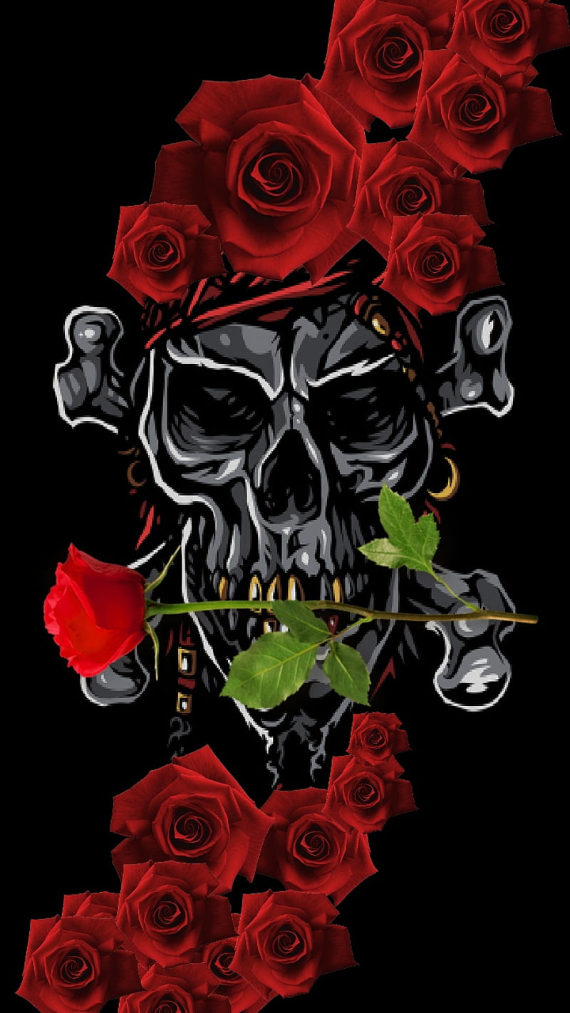 For You, dead, flowers, gift, love, roses, skull, sugar, ted, HD phone wallpaper