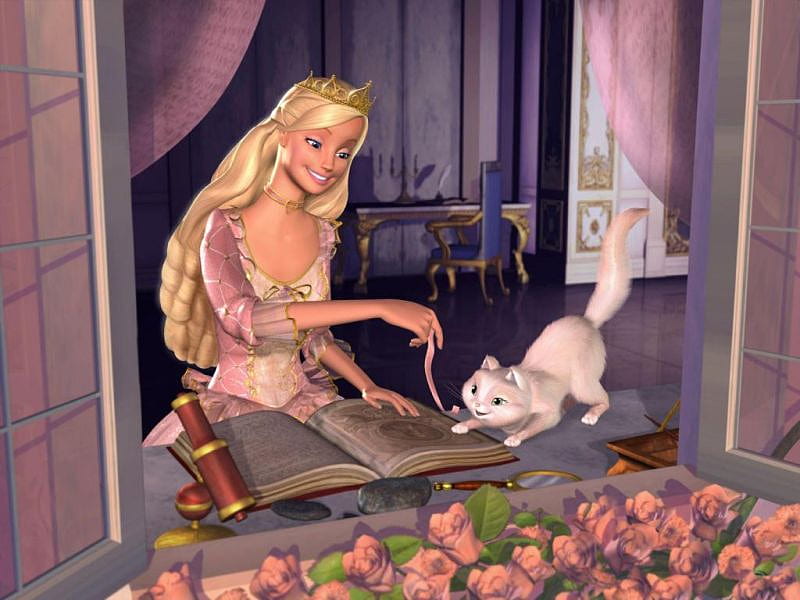 Barbie, window, movie, book, roses, cat, happy, play, girl, flowers,  princess, HD wallpaper | Peakpx