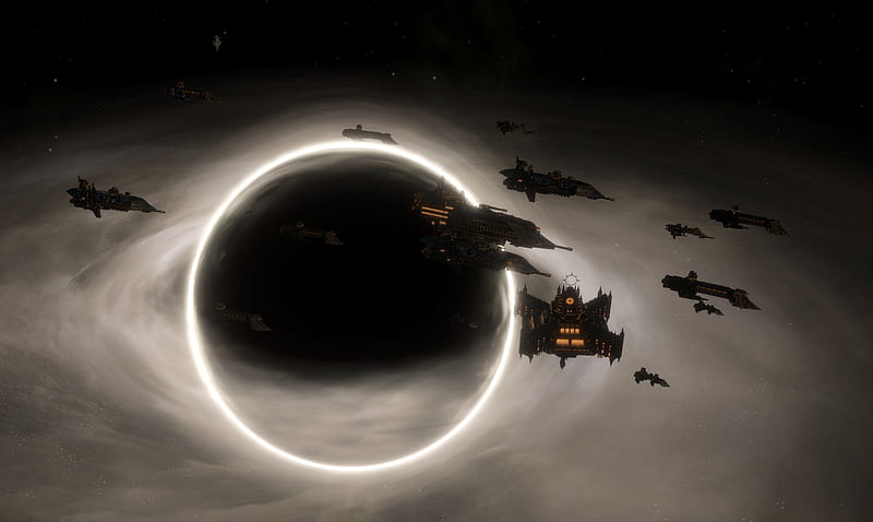 Fleet in orbit of blackhole, ships, stellaris, fleet, blackhole, HD  wallpaper | Peakpx