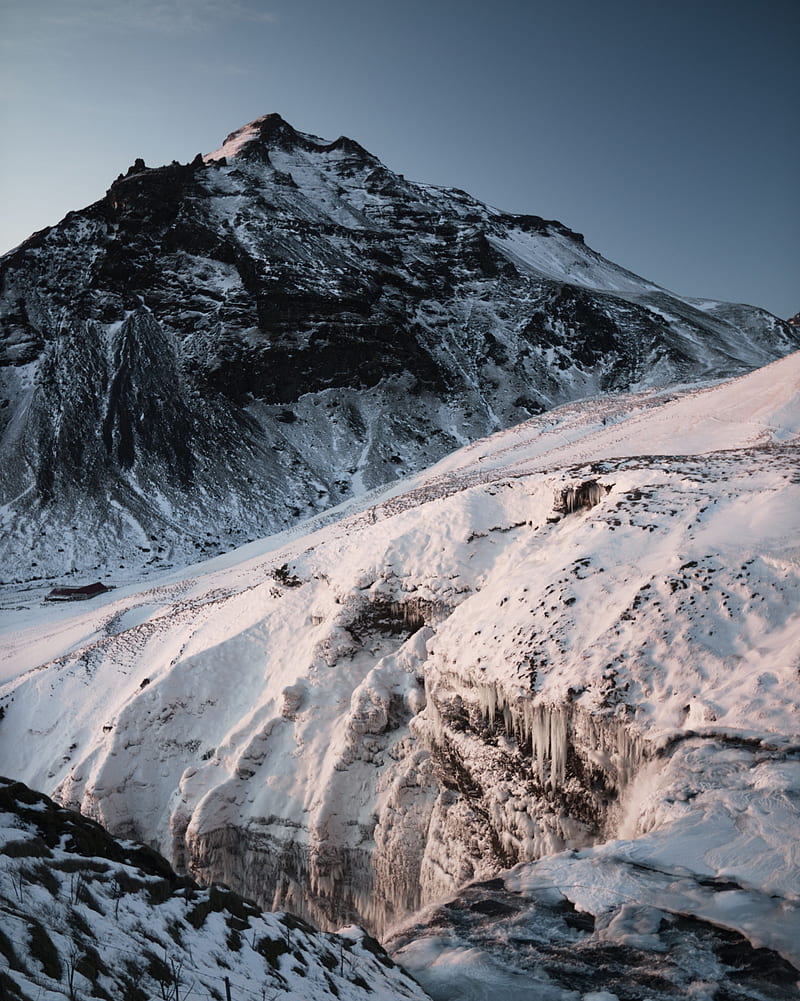 mountain, peak, snow, ice, landscape, HD phone wallpaper