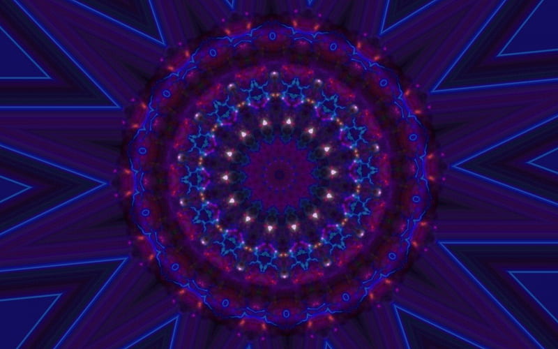 Purple Kaleidoscope 1, mandala, art, painting, wide screen, computer graphics, abstract, illustration, artwork, HD wallpaper