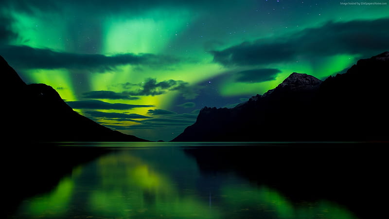 Aurora Borealis Mountains Aurora Nature Reflection Sky Lake Hd Wallpaper Peakpx