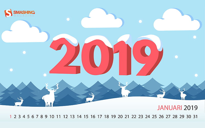 A Cold But Happy 2019 January 2019 Calendars, HD wallpaper