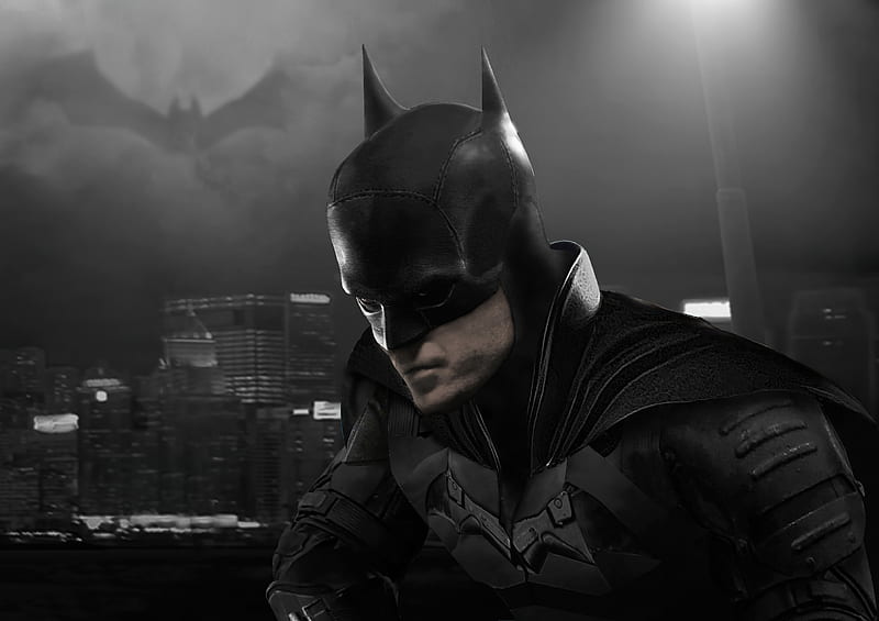 The Batman Grey, the-batman, batman, superheroes, artwork, artist, artstation, HD wallpaper