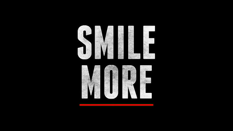 Smile More, typography, dark, black, HD wallpaper