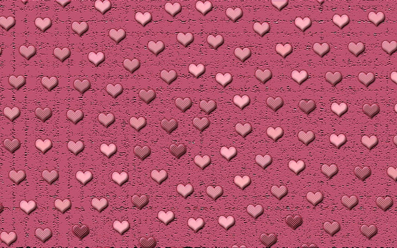 Pink hearts, retro, glitter, heart, texture, valentine, pink, vintage, HD wallpaper