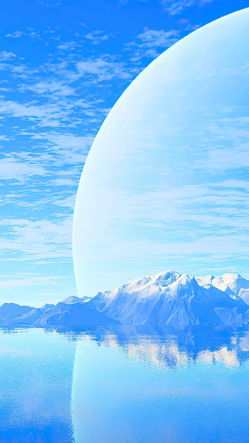 Nature , blue, mountain, sea, cloud, reflection, HD phone wallpaper