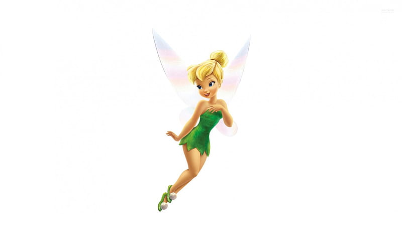 Tinker Bell, fantasy, movie, green, white, fairy, disney, HD wallpaper