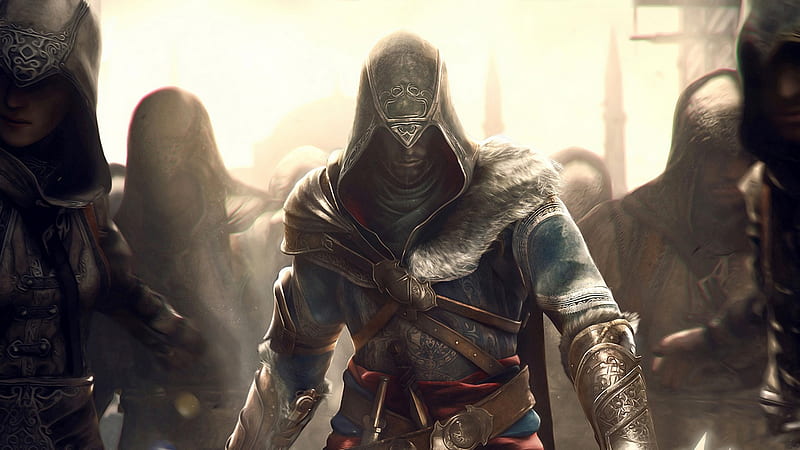 Ezio Auditore Da Firenze, the mentor, hidden blade, old, assassin, HD wallpaper