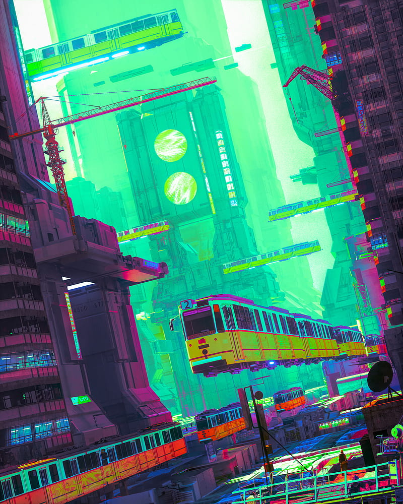 science fiction, futuristic, city, HD phone wallpaper