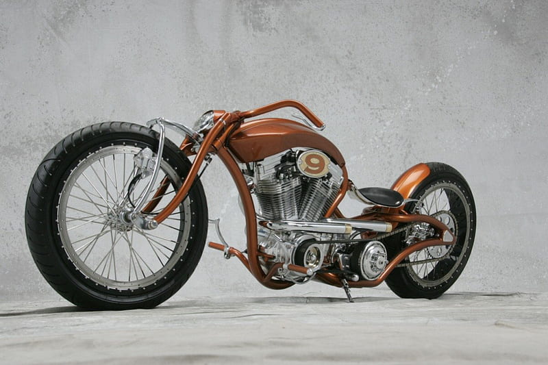 Kool Kustom, Bike, Spokes, Motor, Copper, HD wallpaper