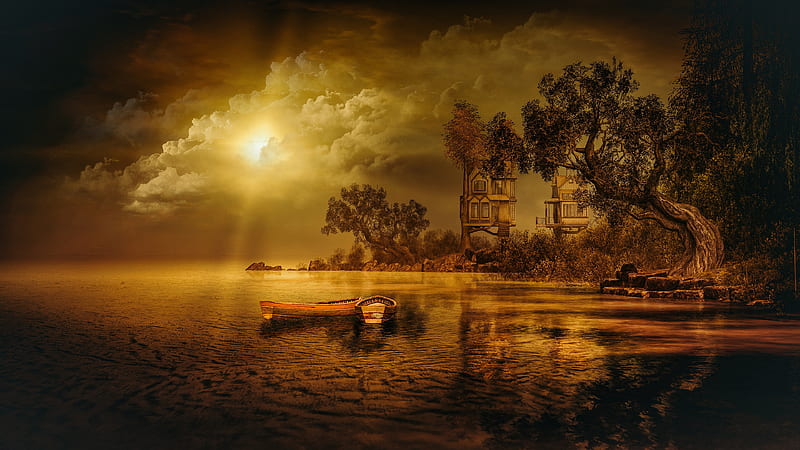 Beautiful Artistic Lake, HD wallpaper