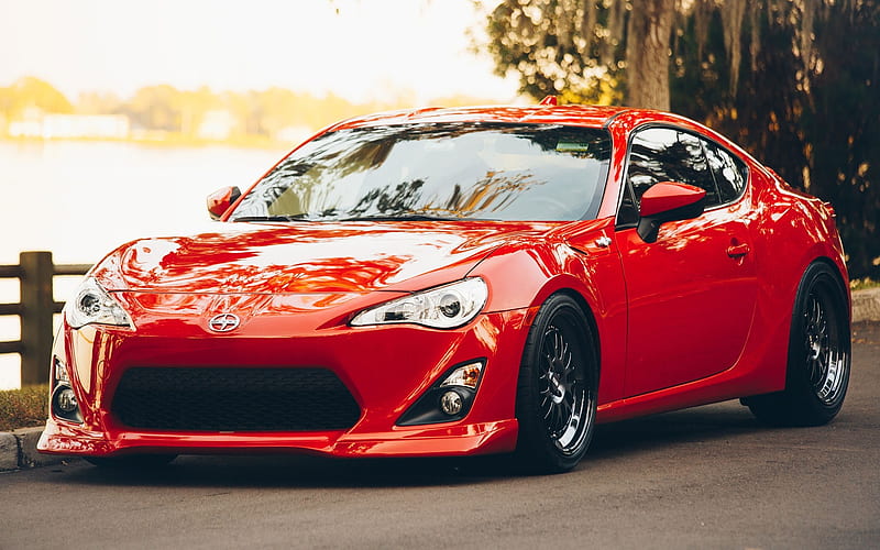 Scion FR-S, 2018, red sports coupe, tuning FR-S, Japanese sports cars, 3 Piece Forged, RSV Forged Wheels, Scion, Toyota GT86, HD wallpaper