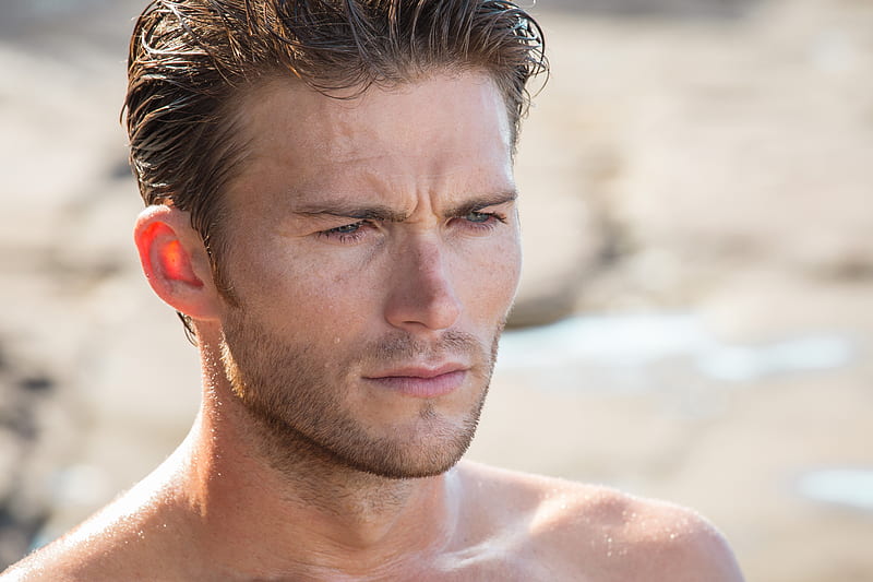 Scott Eastwood, beach, summer, man, actor, HD wallpaper