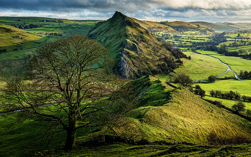 Chrome Hill, Parkhouse Hill, R, beautiful nature, Peak District National Park, Derbyshire, England, Great Britain, Europe, HD wallpaper