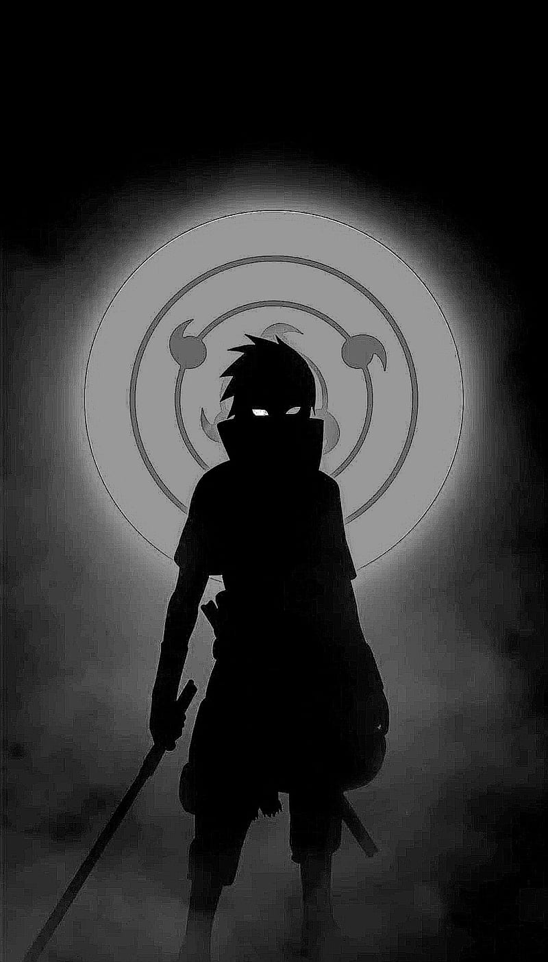 Sasuke night, black/white anime, feer1k, HD phone wallpaper - Là một fan của huyền thoại Naruto và nhân vật Sasuke? Bức ảnh đen trắng với Sasuke trong đêm mang tên \