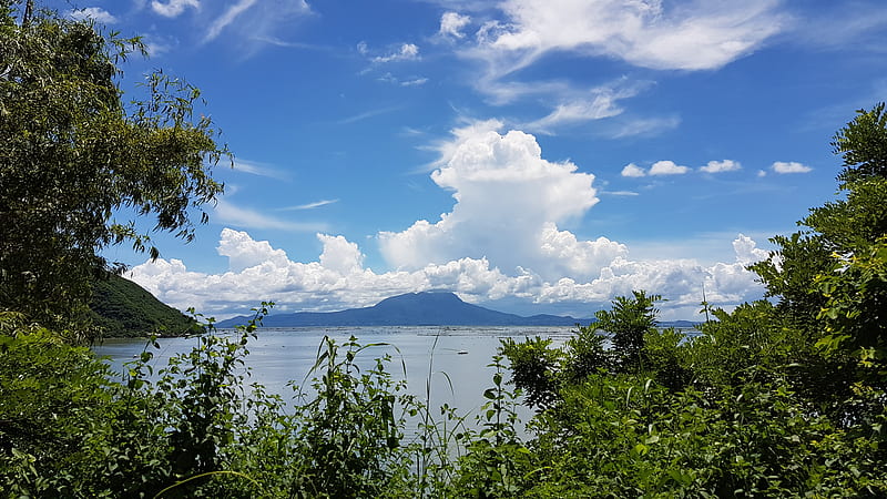 Makiling Mountain, philippine scenery, view from talim island, HD wallpaper