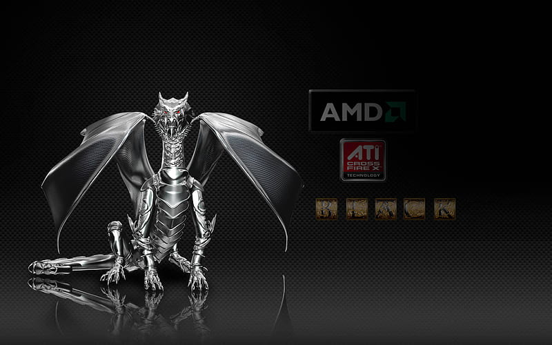 Amd Dragon Black Logo, Ryzen Radeon, HD wallpaper