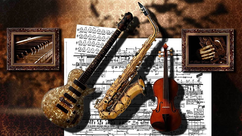 Musical instruments  cello violin sheet music saxophone HD wallpaper   Peakpx