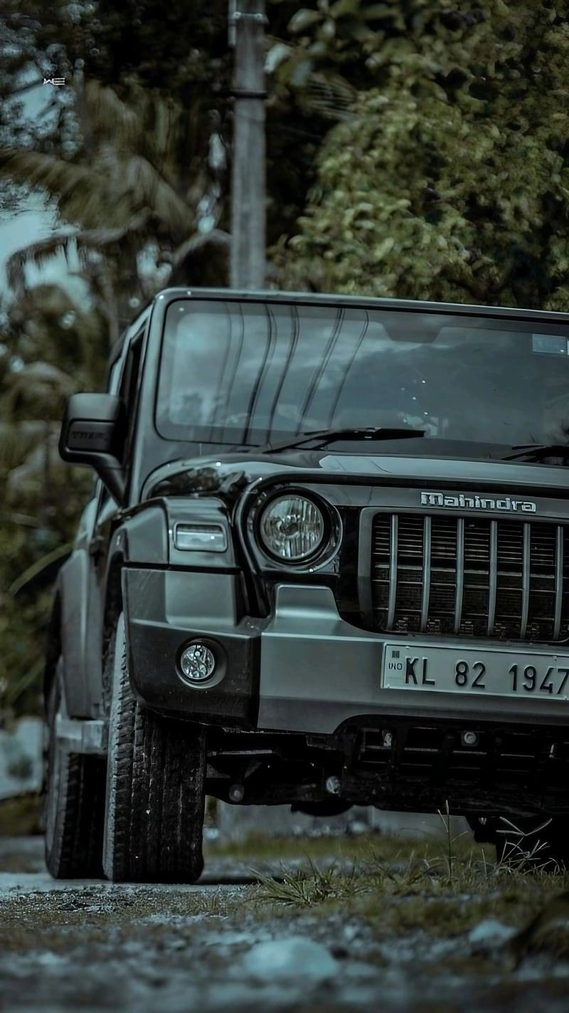 Mahindra Thar Car, Black Thar Frontview, black car, HD phone wallpaper