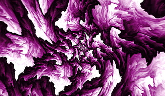 fractal, tangled, spots, abstraction, purple, HD wallpaper