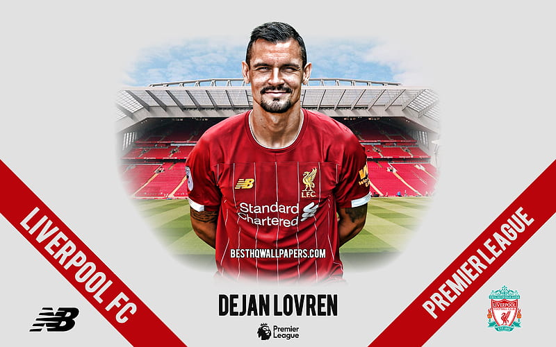 Dejan Lovren, Liverpool FC, portrait, Croatian footballer, defender, 2020 Liverpool uniform, Premier League, England, Liverpool FC footballers 2020, football, Anfield, HD wallpaper