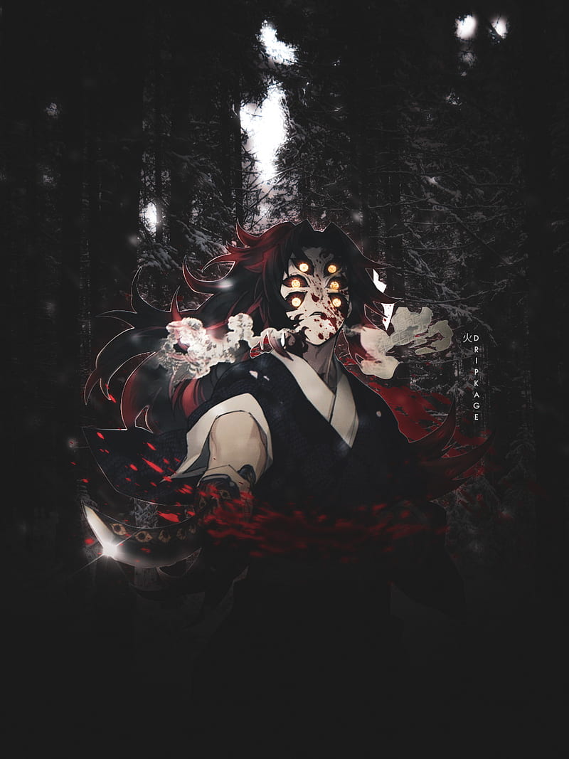 Kokushibou, upper rank one, demon slayer, tanjiro, HD phone wallpaper