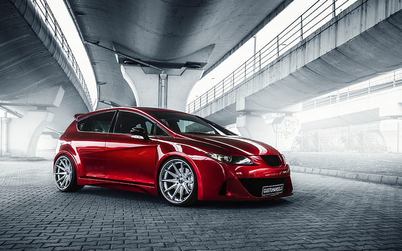 Seat Leon, tuning, stance, parking, tunned Leon, Seat, HD wallpaper