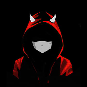 Anime boy, gas mask, red eyes, black hair, hoodie, Anime, HD wallpaper ...