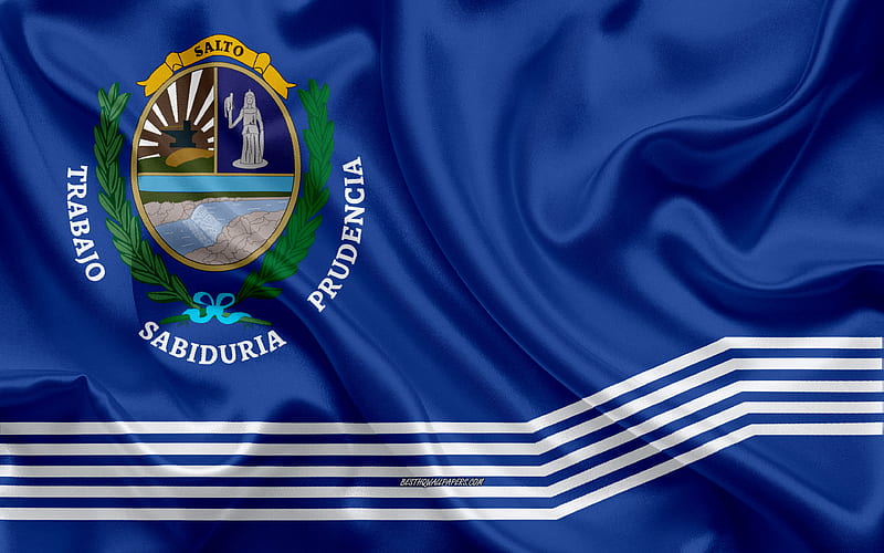 Flag of Salto Department silk flag, department of Uruguay, silk texture, Salto flag, Uruguay, Salto Department, HD wallpaper