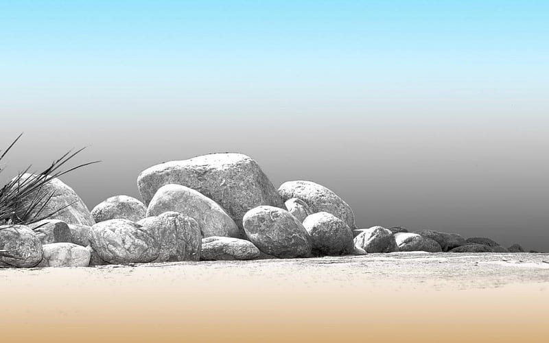 Beach Rocks, rocks, sand, stones, beaches, boulders, HD wallpaper