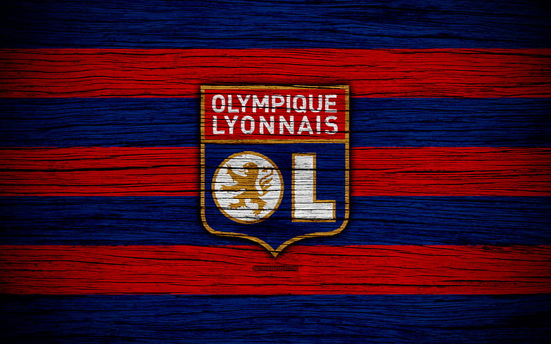 Olympique Lyonnais, club, logo, lyon, ol, soccer, wooden, HD wallpaper