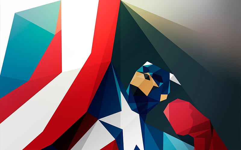 Captain America, art, creative, superheroes, HD wallpaper