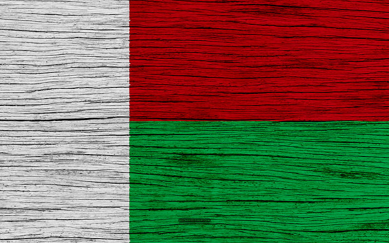 Flag of Madagascar Africa, wooden texture, national symbols, Madagascar flag, art, Madagascar, HD wallpaper