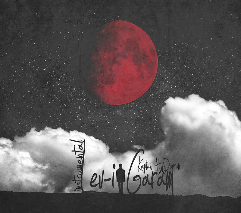 Red Moon, albumcover, dark, gram, levi, redmoon, HD wallpaper
