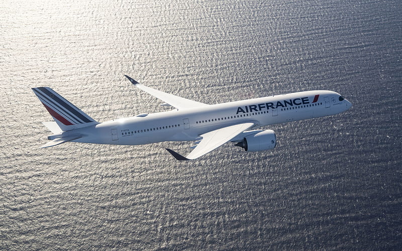 Airbus A350 XWB, Air France, passenger plane, Airbus A350-900, air travel, Passenger Transportation, HD wallpaper