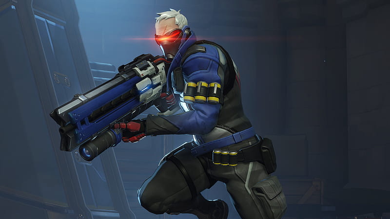 character, avenger, soldier 76, missile strike, overwatch, sprint, HD wallpaper
