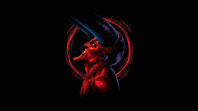 Red devil minimal, monster, black background, devil, demon, HD wallpaper |  Peakpx