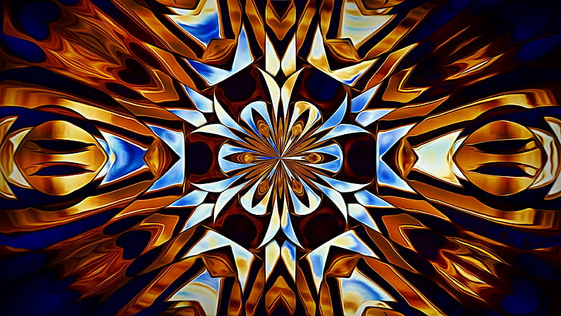 fractal, pattern, symmetry, kaleidoscope, abstraction, HD wallpaper